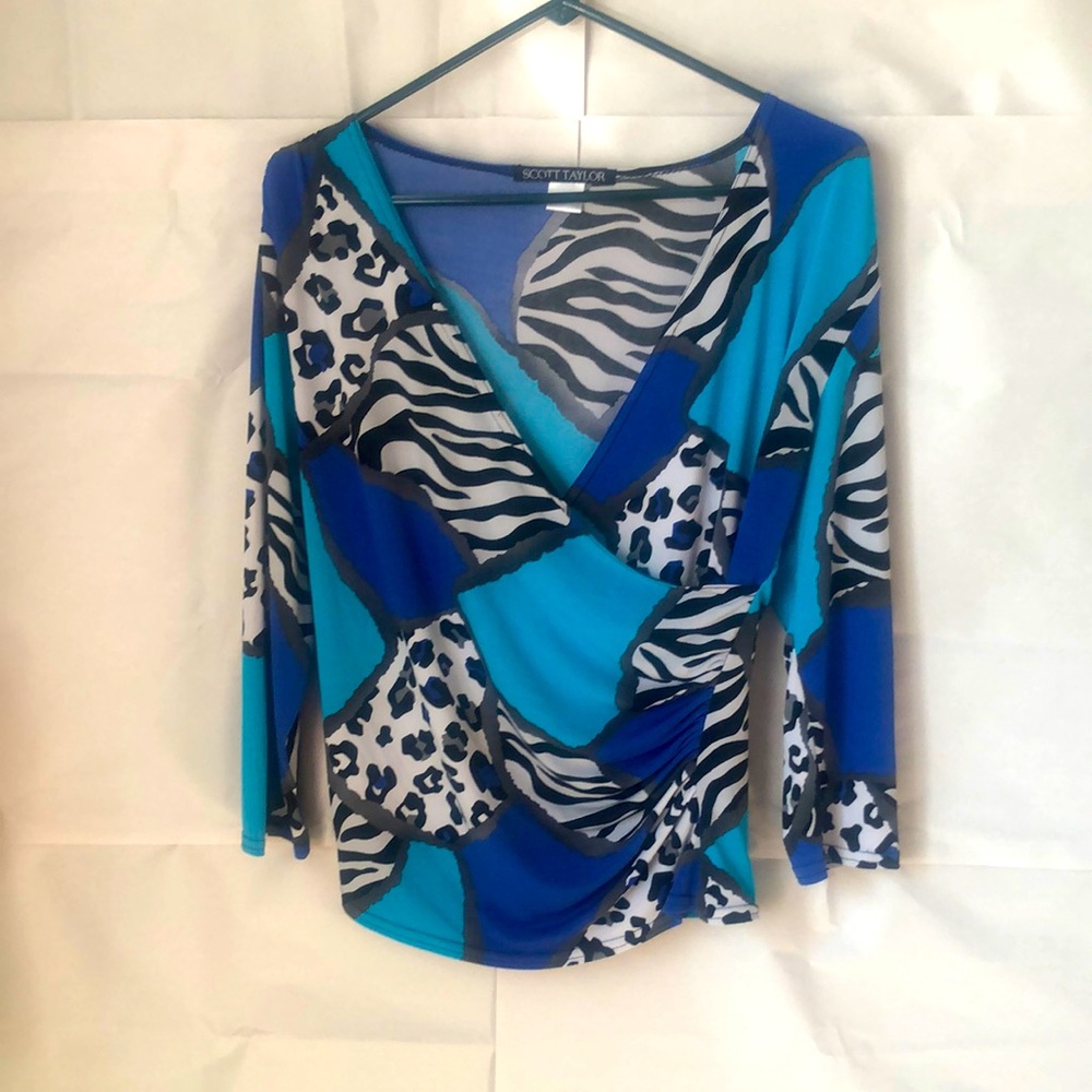 Scott Taylor ladies wrap style blouse.